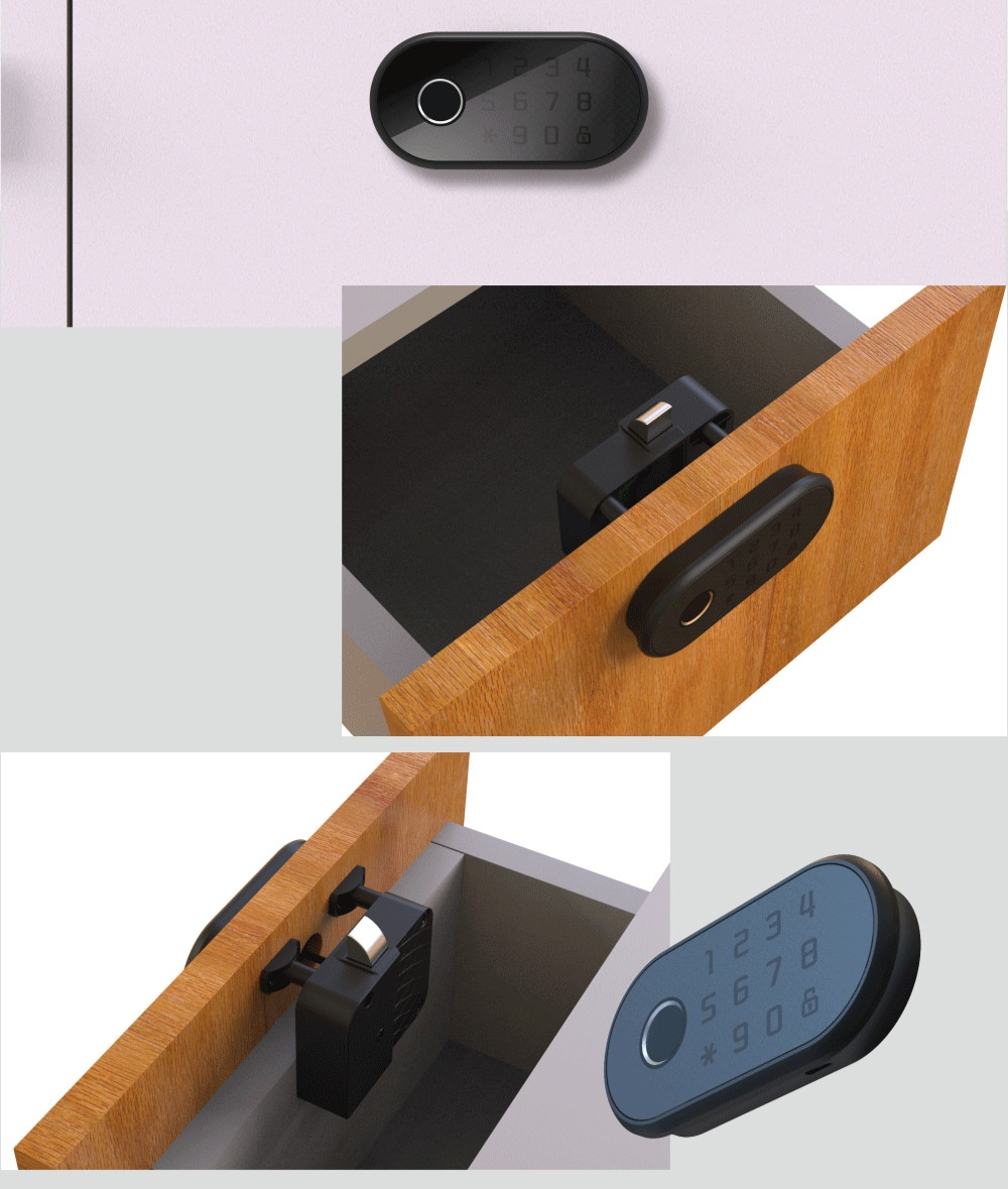 Detalle del sensor de huella dactilar de la cerradura inteligente