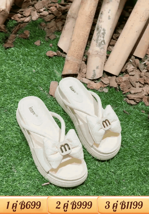 【สไตล์ชาแนลประณีต】รองเท้าแตะหนังวัวกันลื่นสไตล์ชาแนล