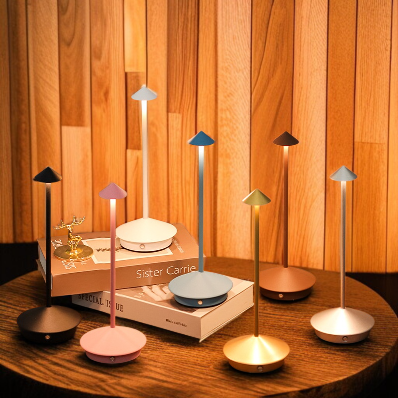 Lámpara LED moderna para decoración del hogar, luz nocturna de seta creativa de aluminio simple, lám