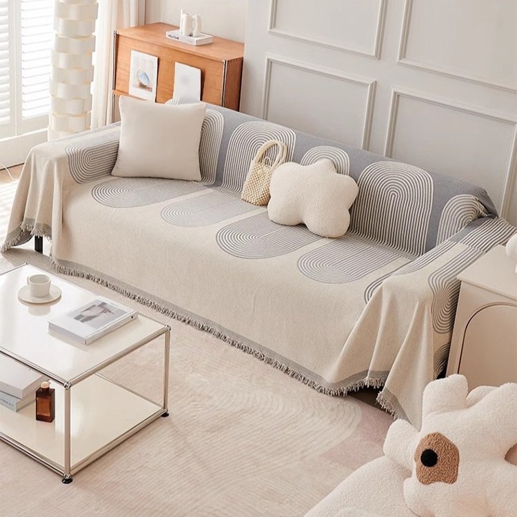 Double sided chenille sofa cover