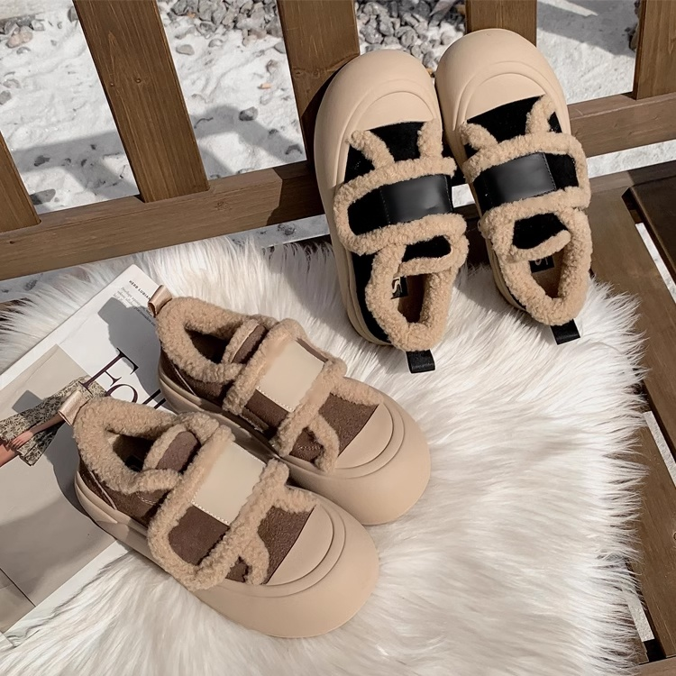 기모 도톰 여성용 벨크로 통굽 스니커즈