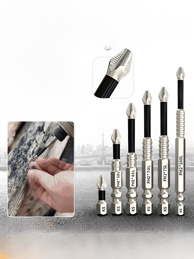 Stark magnetische, rutschfeste und stoßfeste Bit-Set.