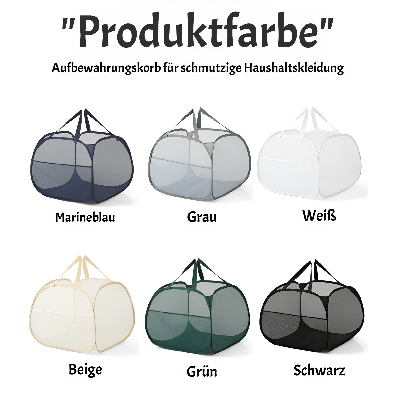 Großer Wäschekorb mit 90 l Fassungsvermögen, faltbarer Aufbewahrungskorb für schmutzige Kleidung, gr