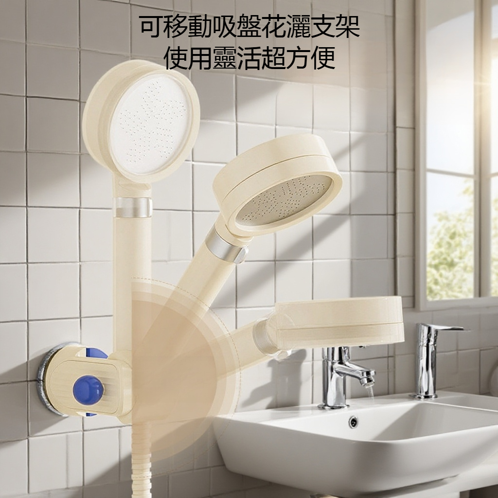 可移動吸盤花灑支架