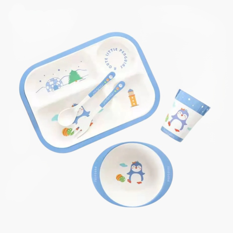 Creative bamboo fiber tableware set