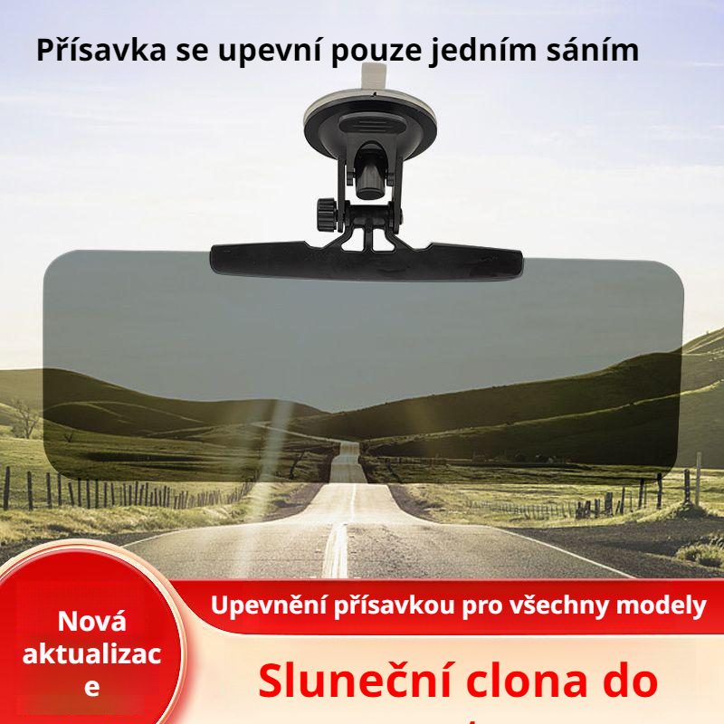 Skládací sluneční clona s funkcí automatického přepínání dálkových světel ve dne i v noci