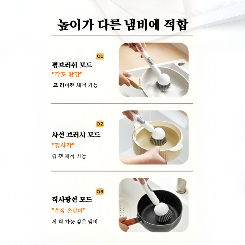 주방 액체 냄비 브러쉬 긴 손잡이 회전 브러쉬 집안 청소 브러쉬 와이어 볼 대체품