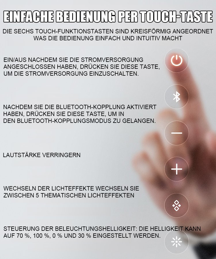 Glas Bunte Licht Bluetooth Lautsprecher