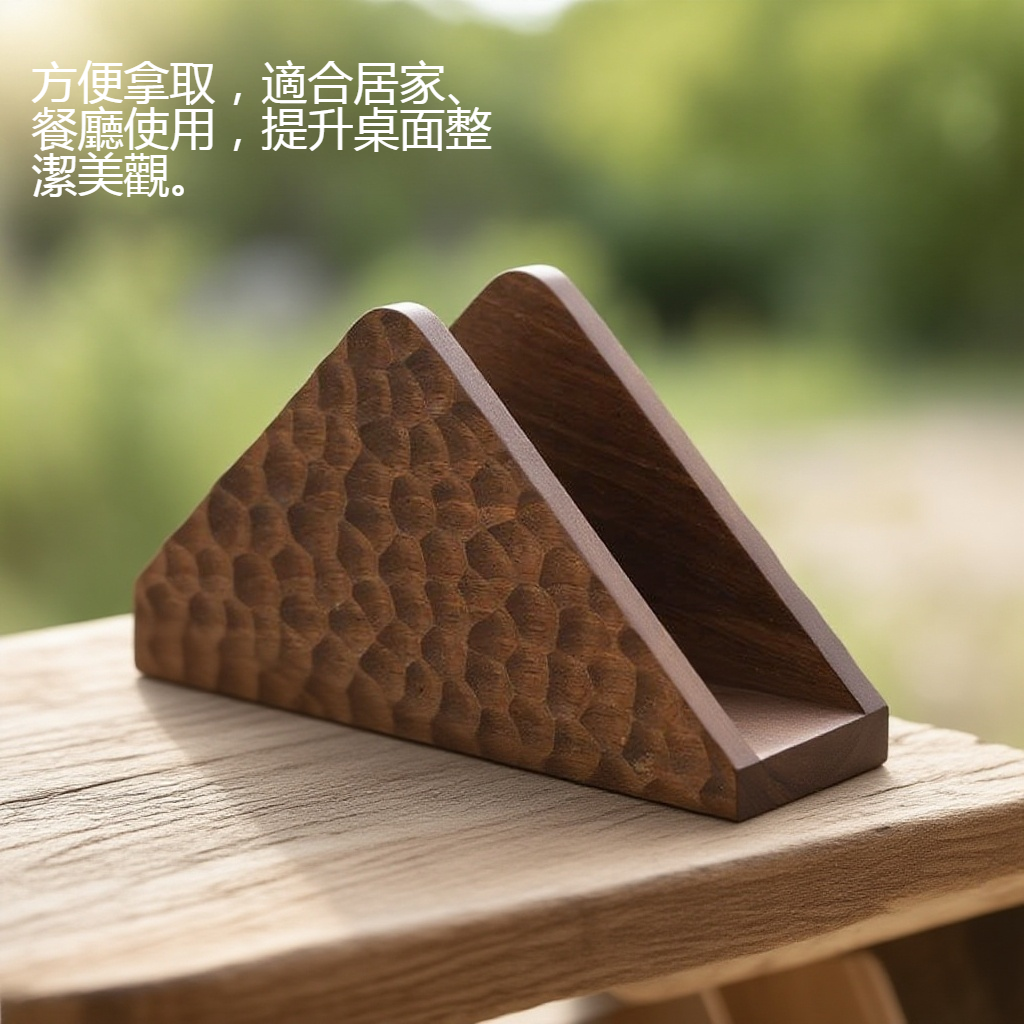 實木三角形餐巾紙收納架