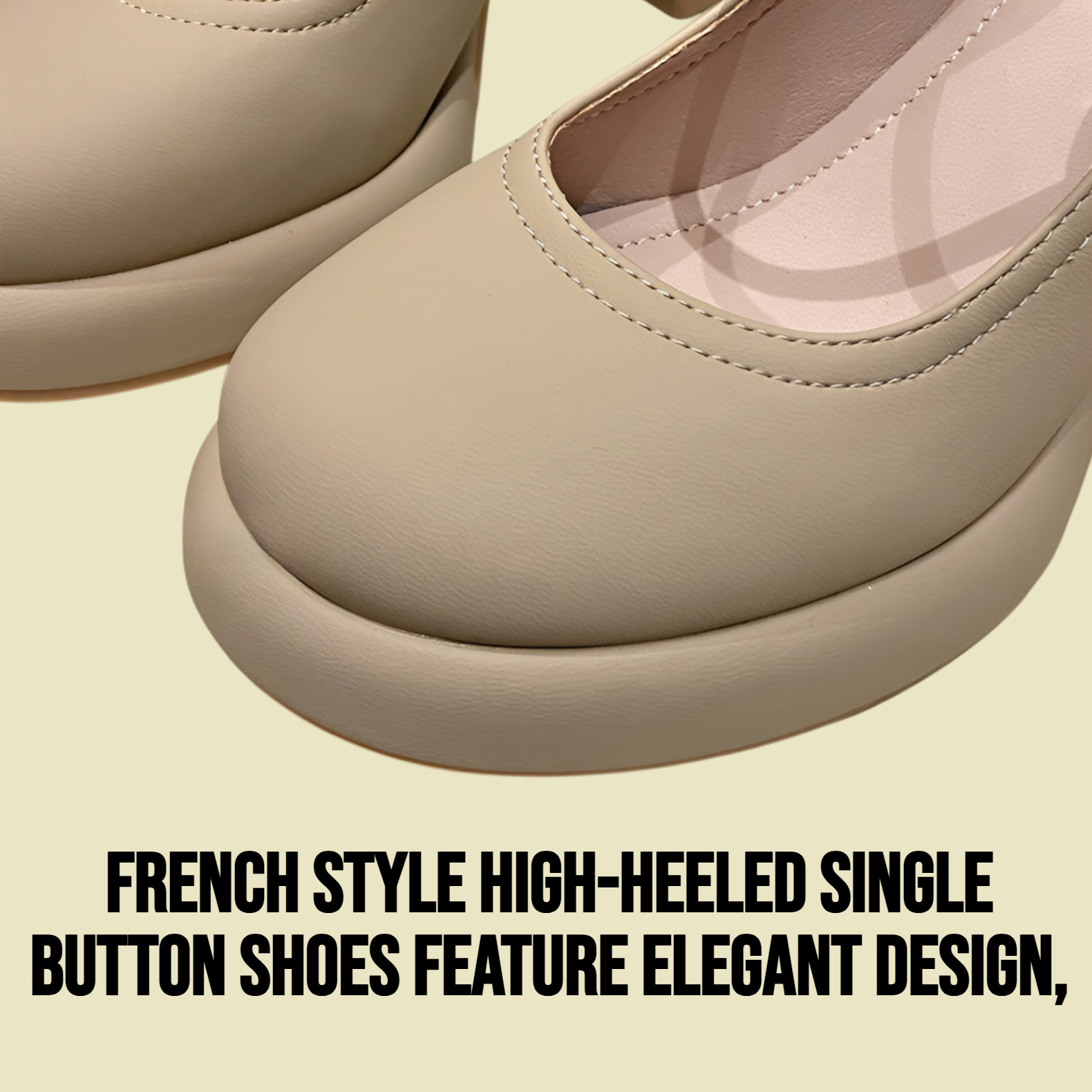 French style high-heeled single button shoes