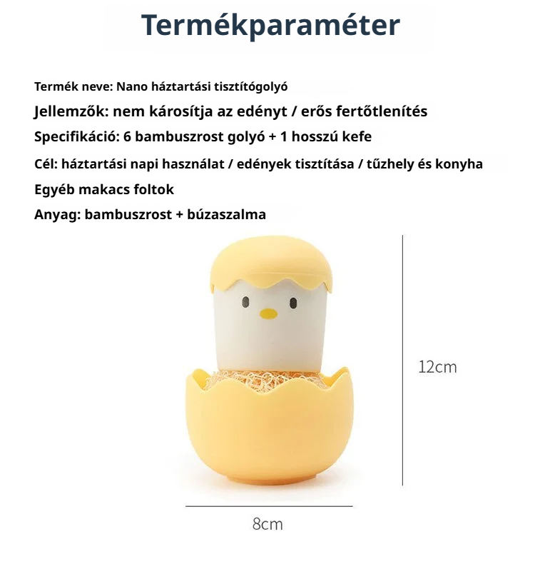 Modern tisztítókefe tojáshéj dizájnnal