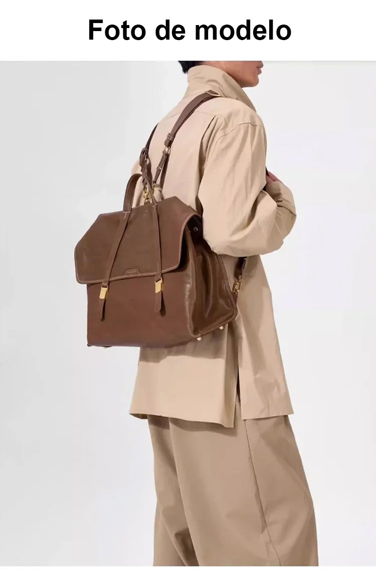 Vista lateral del maletín de cuero vintage