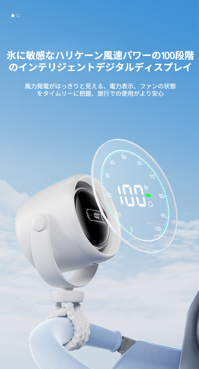 アロマセラピー機能付きミニファンの詳細