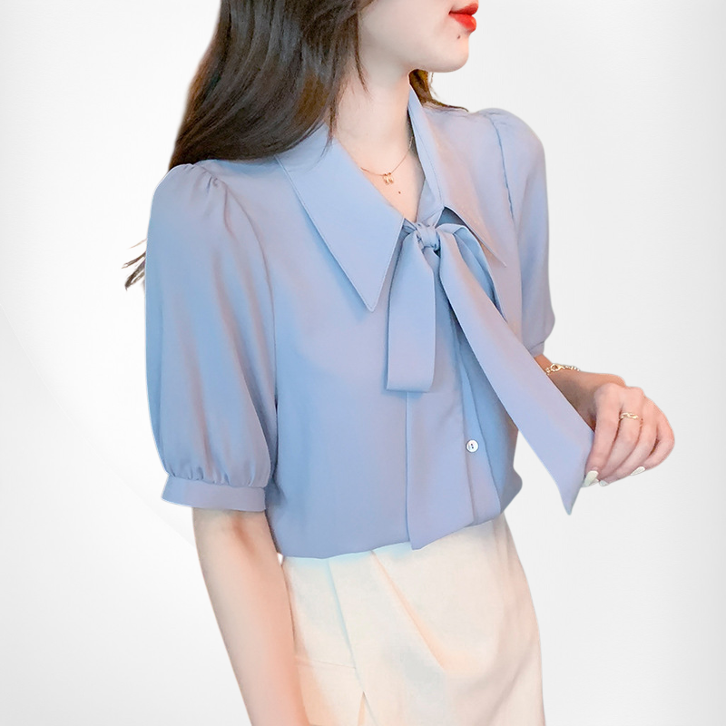 Koreanisches Oberteil mit fließendem Band für kleine Frauen