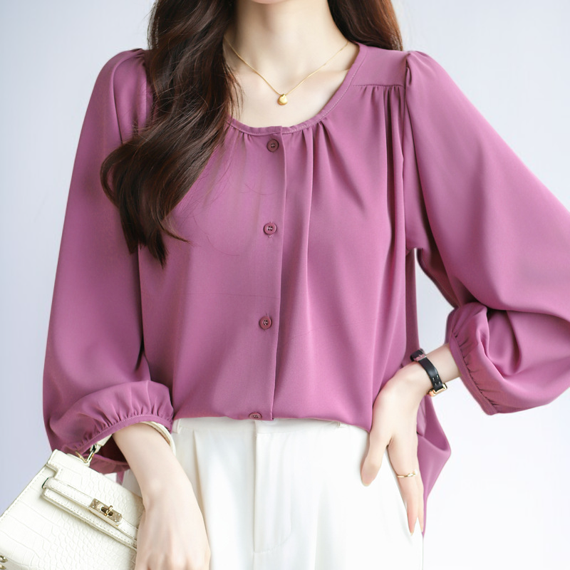 السيدات قميص فانوس الأكمام