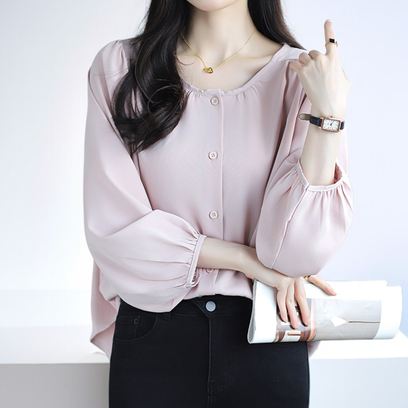 السيدات قميص فانوس الأكمام