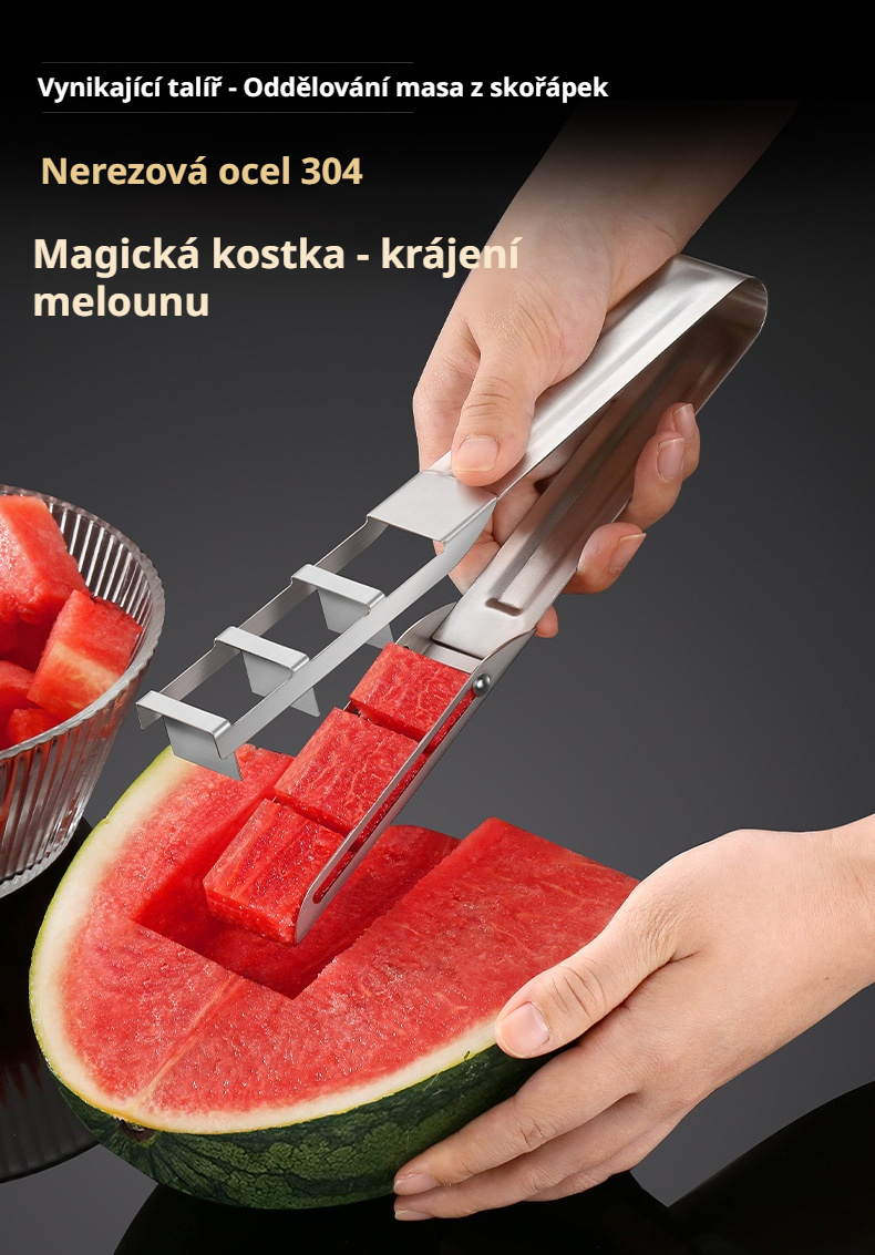 Snadno čistitelný kráječ na meloun v akci