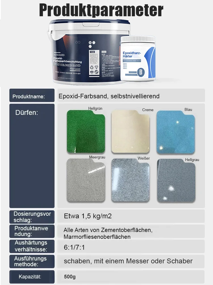 Marmorimitation, epoxidgefärbte Sandbodenfarbe
