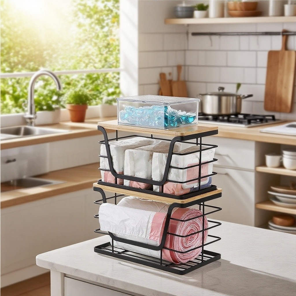 주방 다기능 벽걸이 수납 바구니