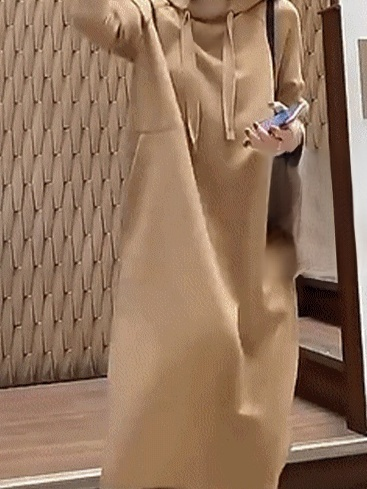 슬림핏 후드 원피스