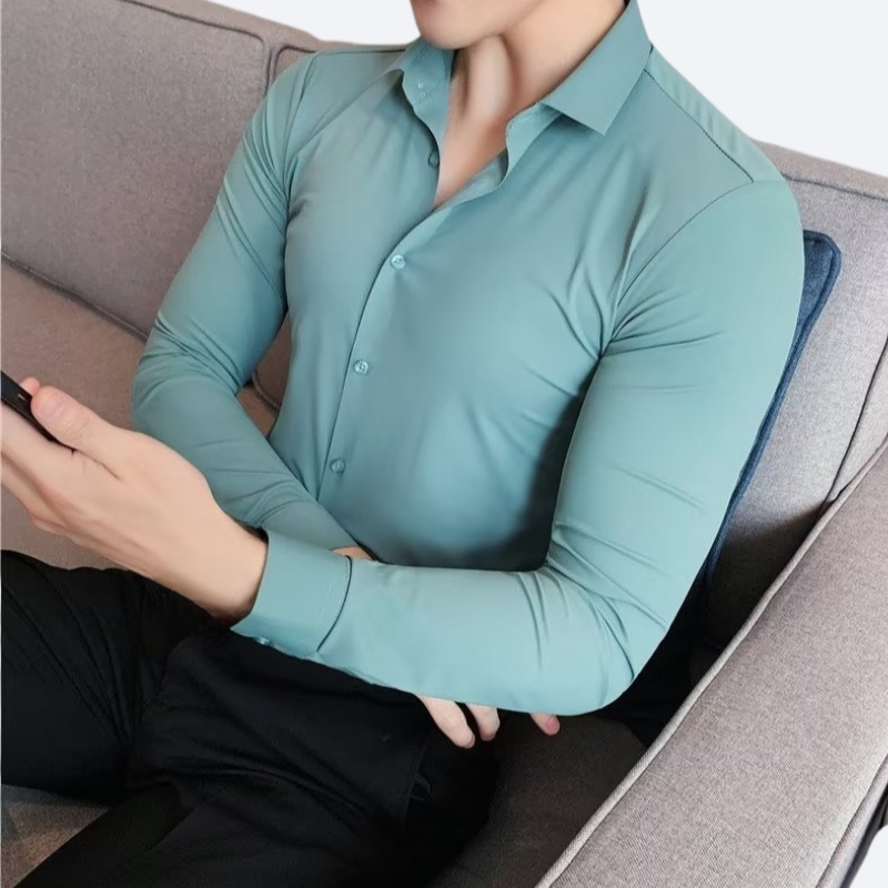 남성 슬림 스판 고급감 비즈니스 긴팔 셔츠