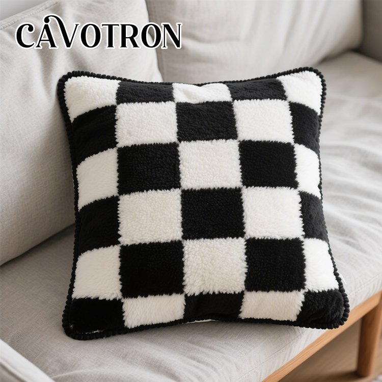 チェッカーボード柄ソファクッション