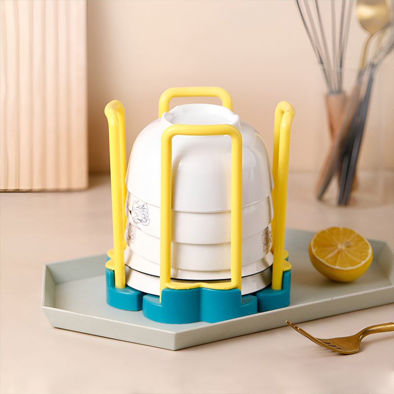 회전식 신축식 그릇 정리대