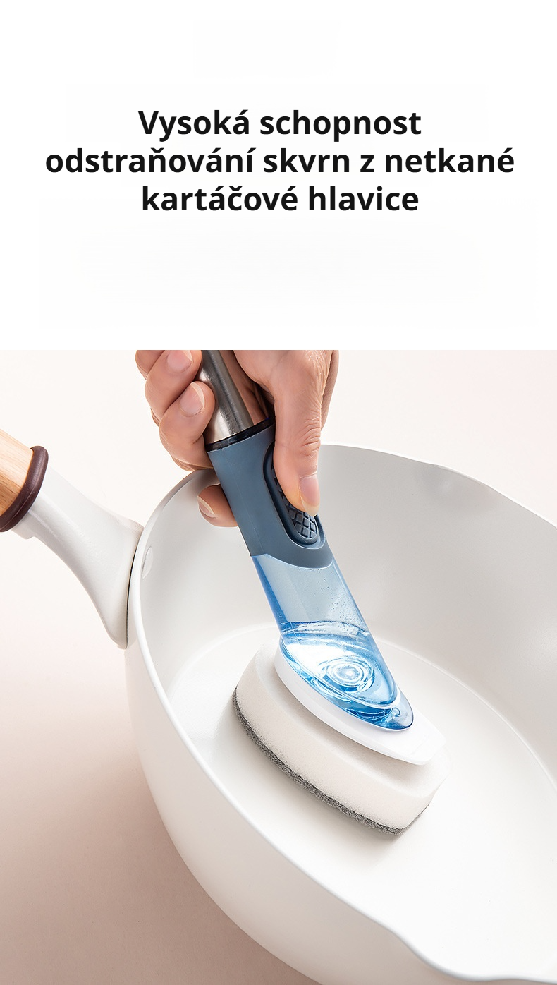 Použití kartáče na mytí nádobí