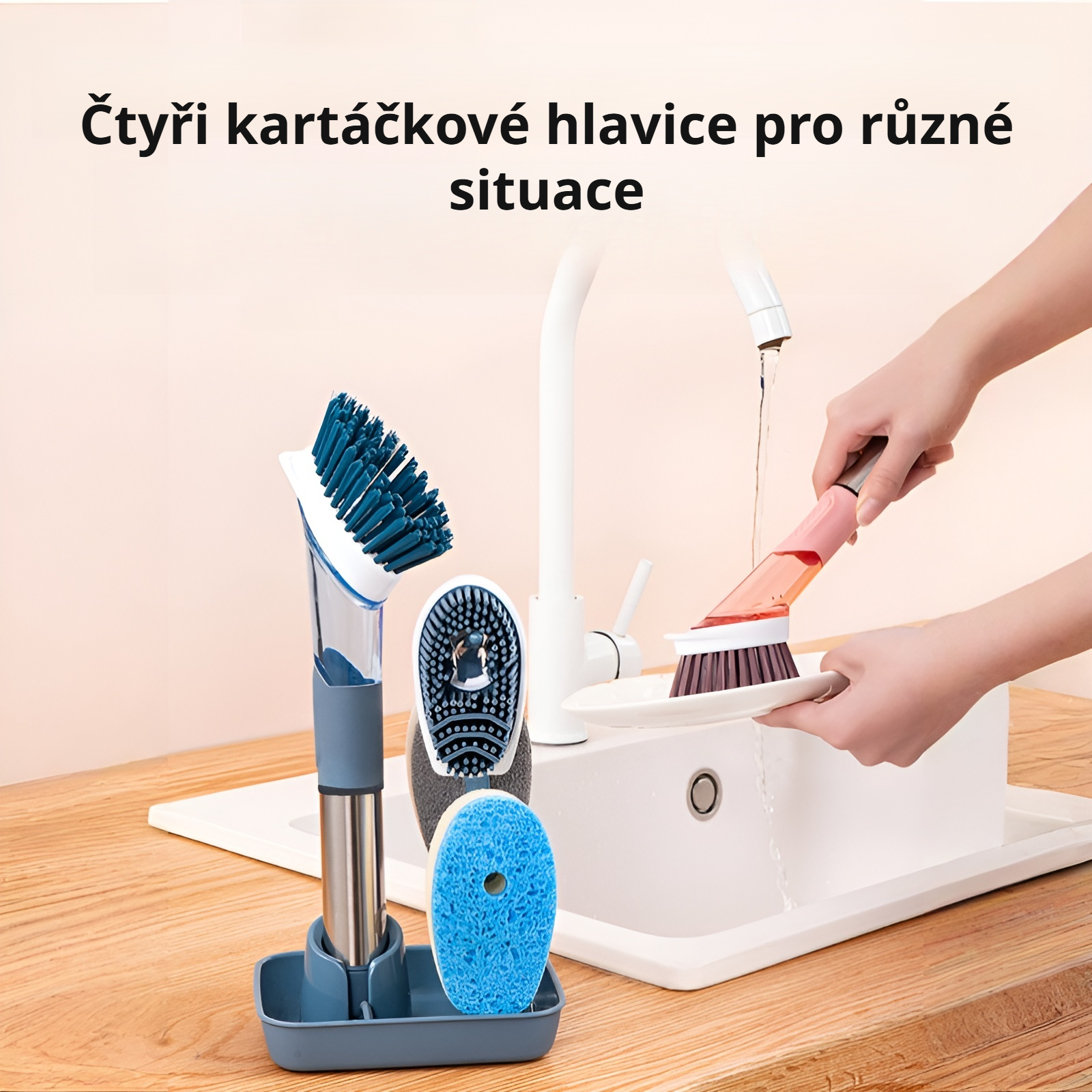 Automatický kartáč na mytí hrnců s dlouhou rukojetí