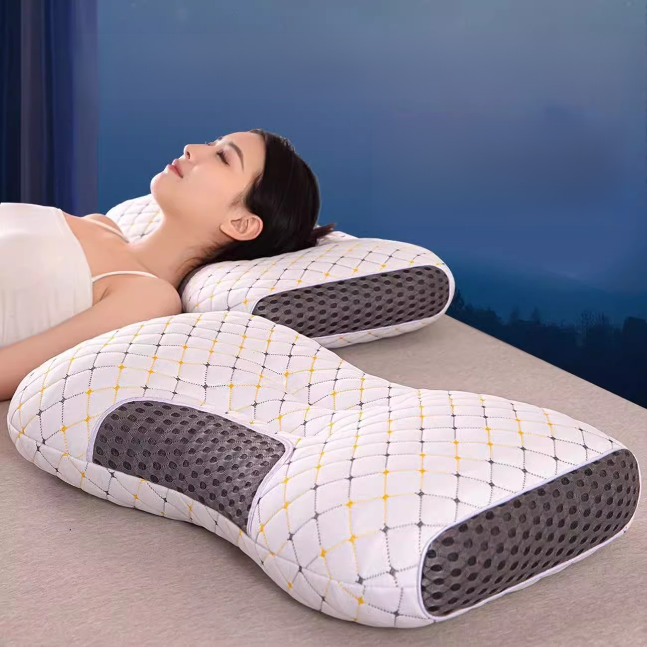 陥没した深い睡眠用頚椎保護枕