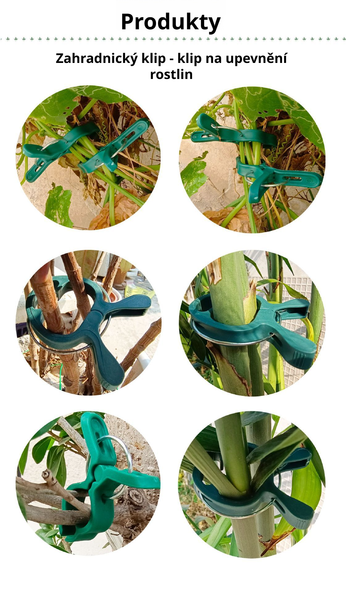 Snadné použití plastových spon pro rostliny