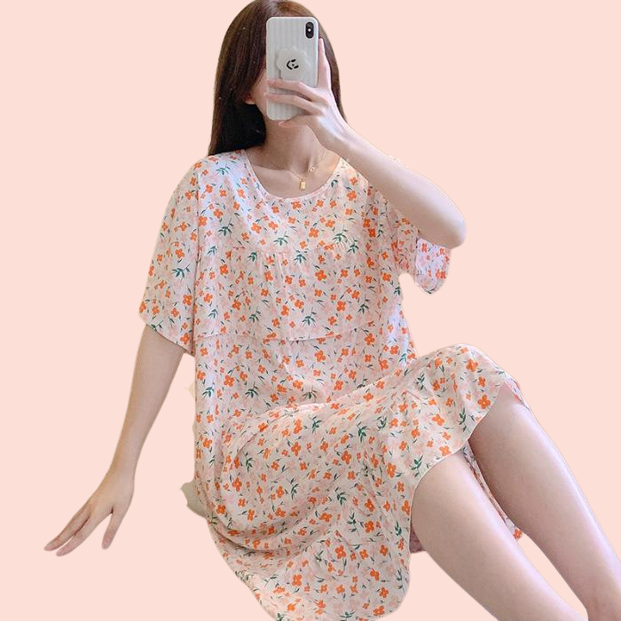 쿨 코튼 빅사이즈 여성 슬립 여름 얇은 홈웨어