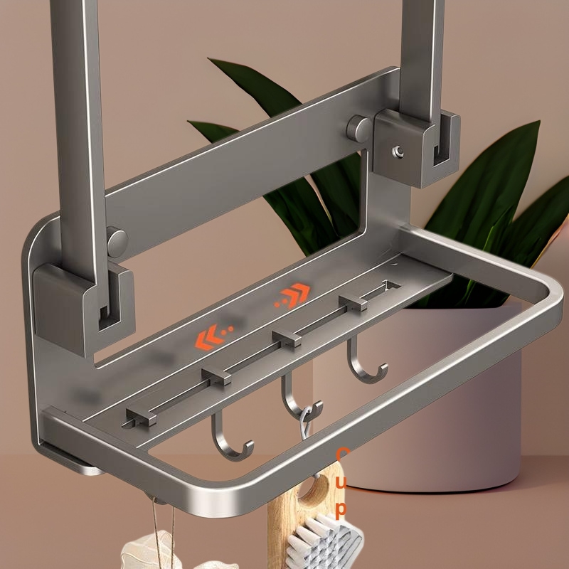 . Praktický koupelnový držák na umyvadlo bez vrtání – domácí úložný stojan