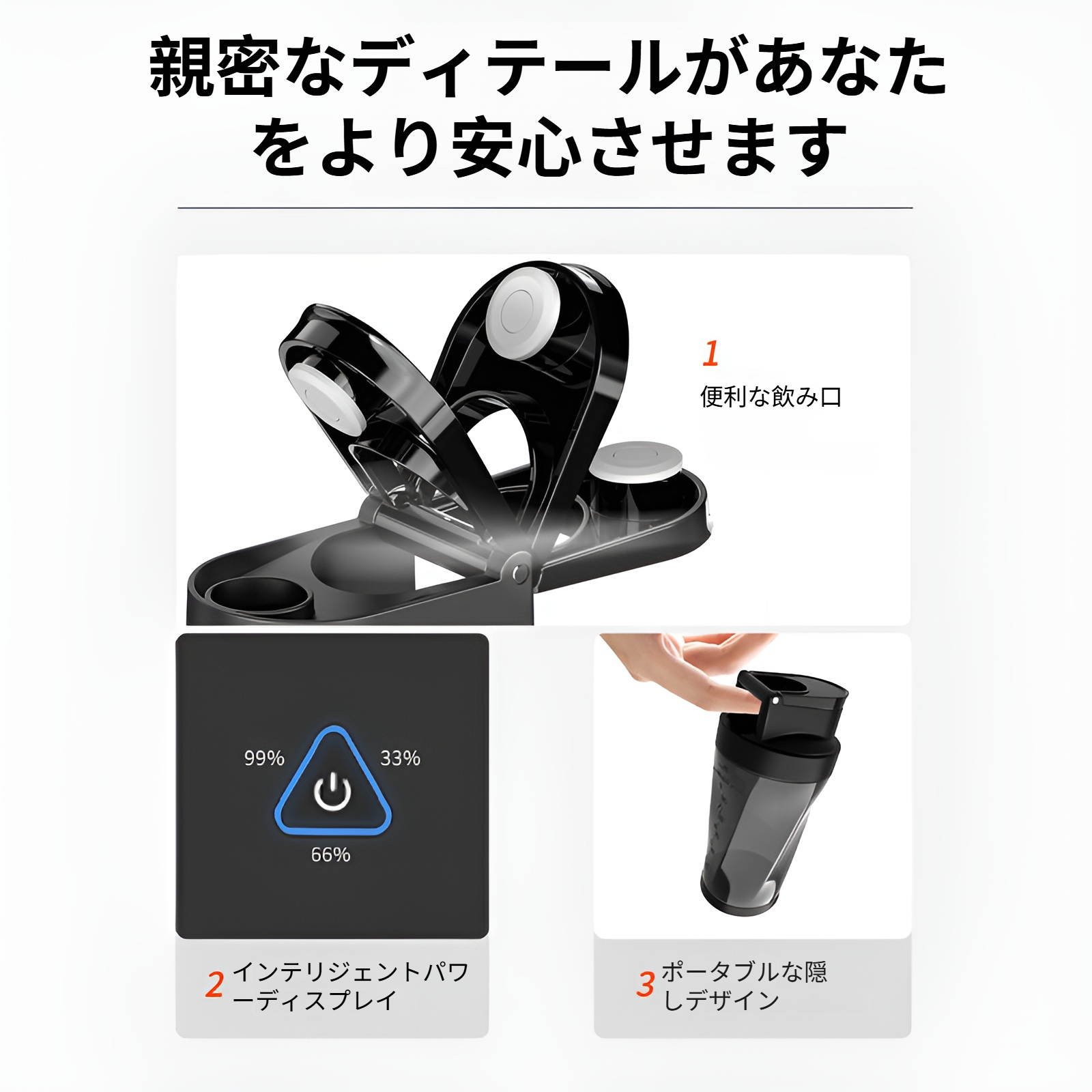 おしゃれなデザインのポータブルジューサー 360W