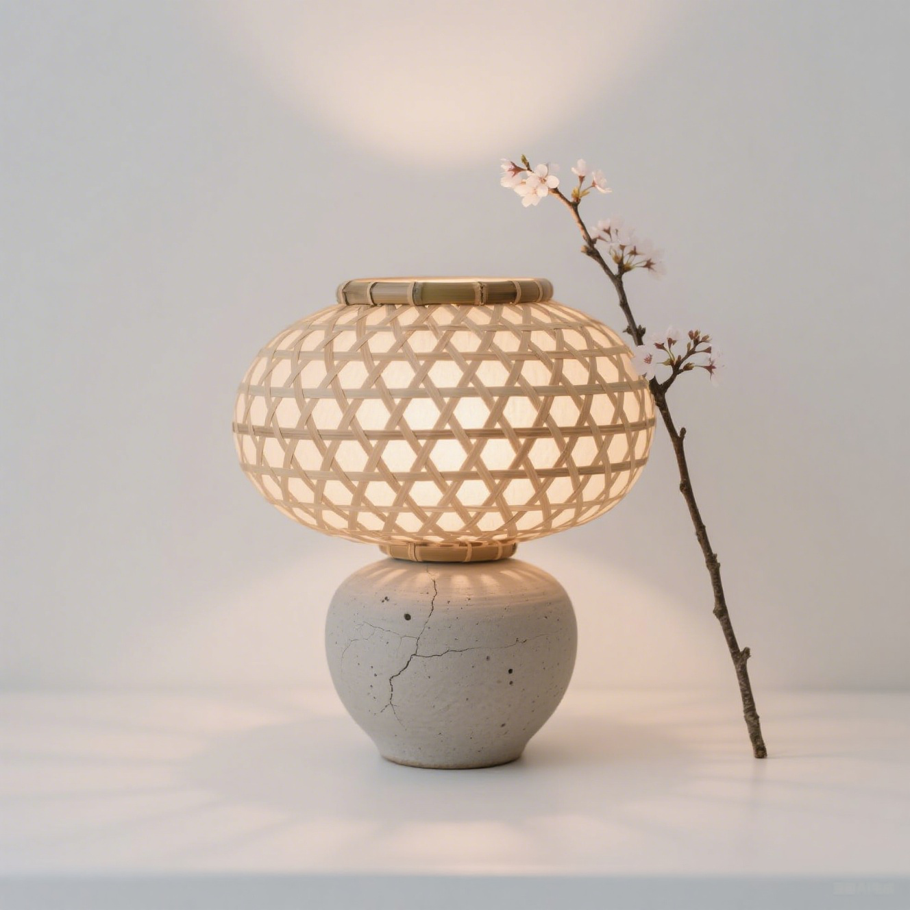 Lámpara de mesa de bambú y madera maciza, estilo moderno y sencillo para decoración de dormitorio