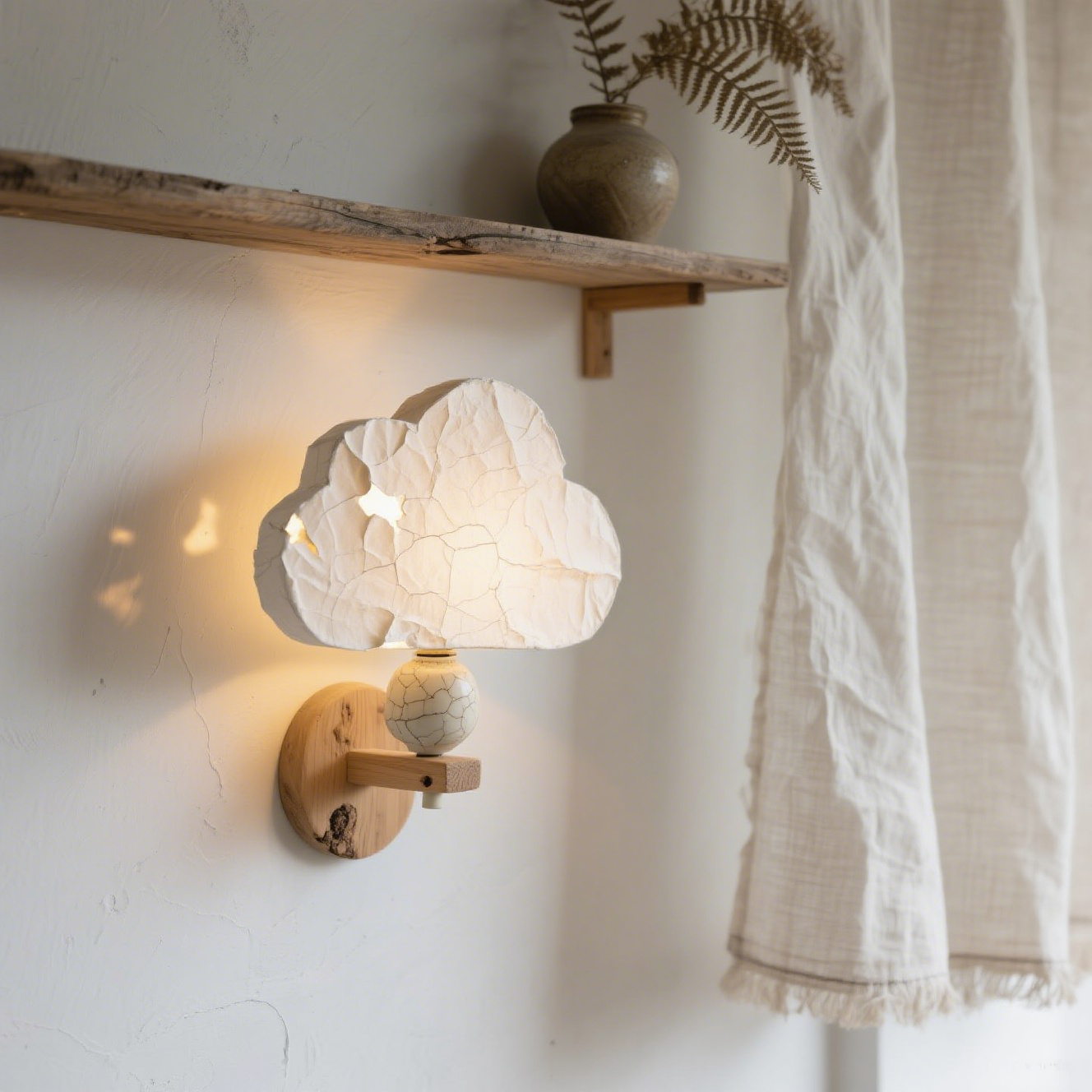 Lámpara de pared en forma de nube para pasillo, comedor, escritorio, dormitorio y mesita de noche