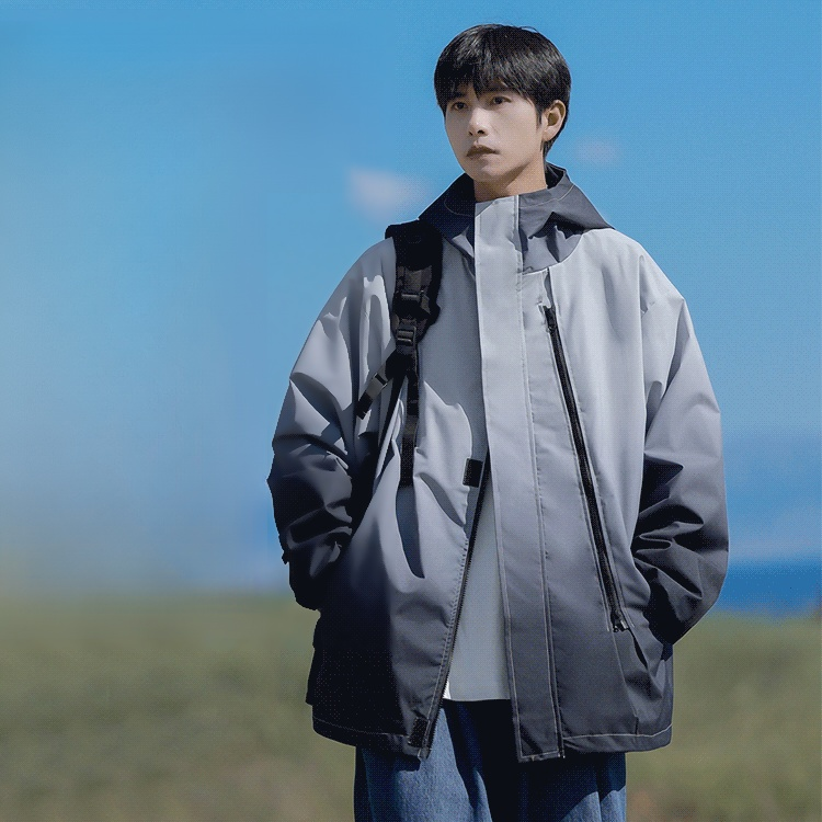 그라데이션 색 커플 바람막이