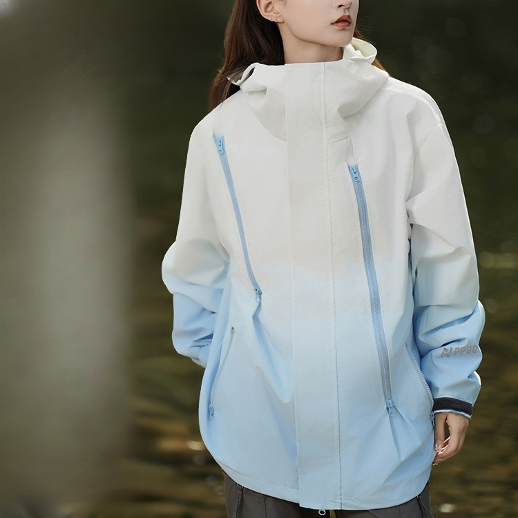 그라데이션 색 커플 바람막이