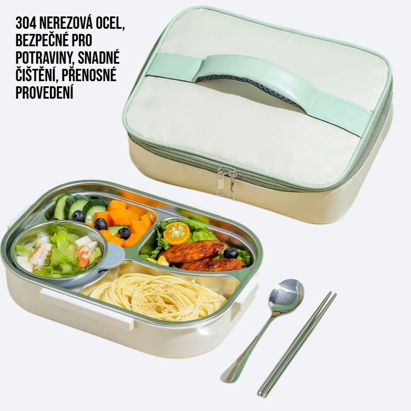 304 nerezová ocel přenosné roztříděné jídlo krabice