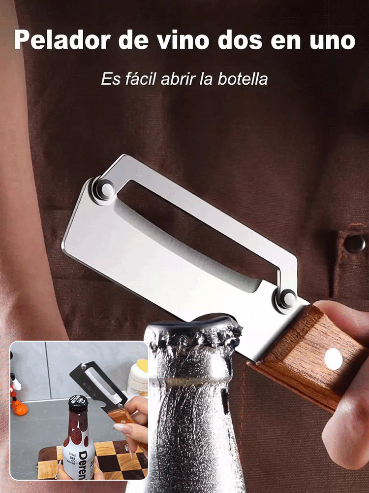 Pelador multifuncional de acero inoxidable grande