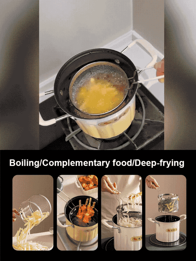 JS-Built-in filter, fuel-saving and non-collapse frying kettle