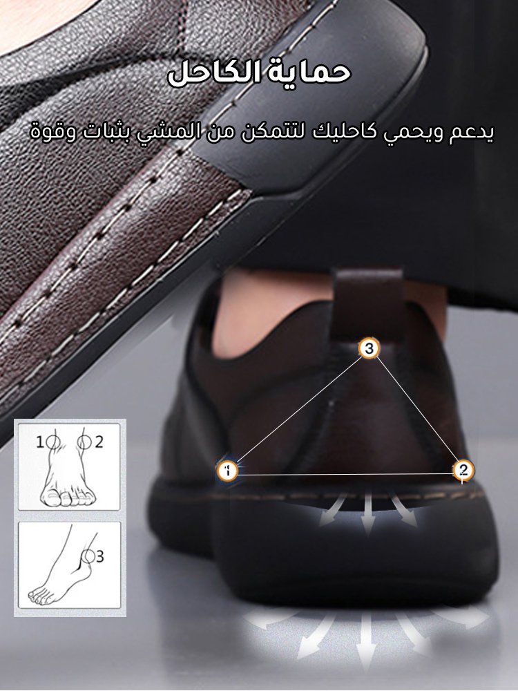 【مصنوع يدويًا بالكامل】حذاء رجالي بتصميم من الجلد المتداخل، برأس واسع ومريح للقدم