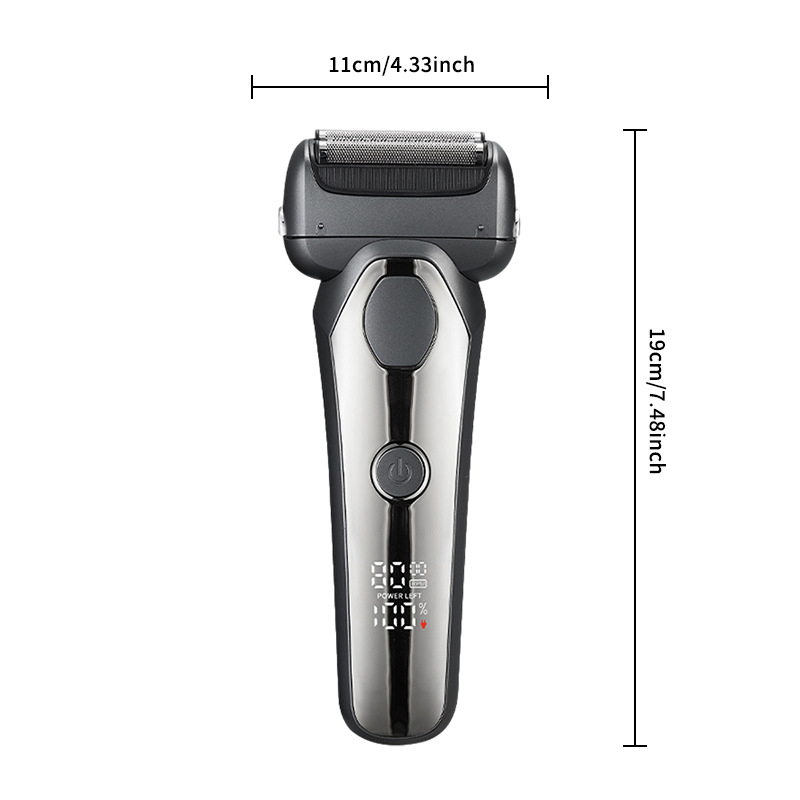 電気シェービングナイフダブルヘッドボディ洗浄往復トリマー側鬚シェーバー付き