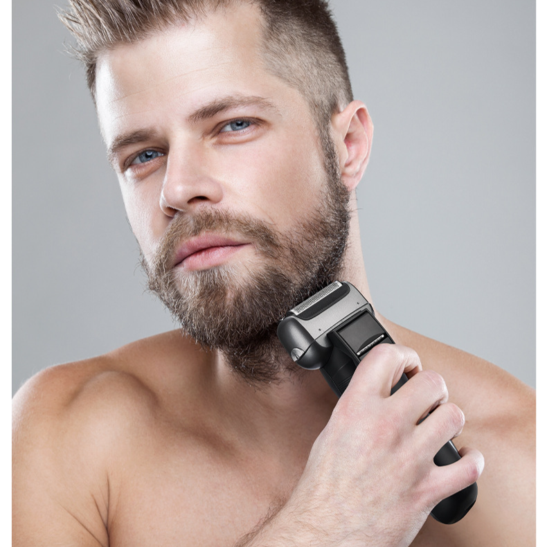 電気シェービングナイフダブルヘッドボディ洗浄往復トリマー側鬚シェーバー付き