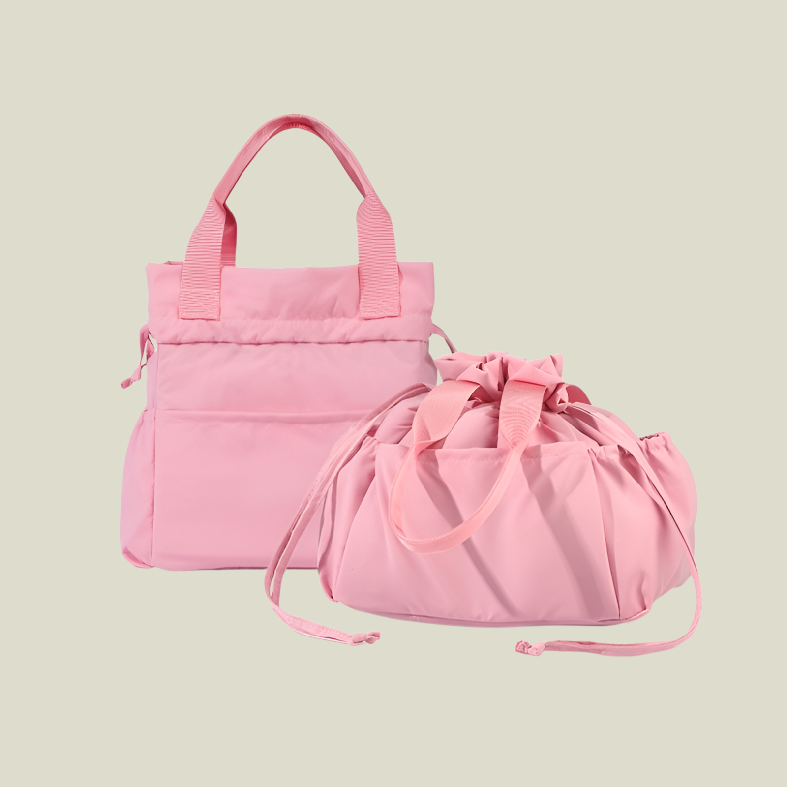 끈을 뽑아 입을 묶는 휴대용 도시락 주머니