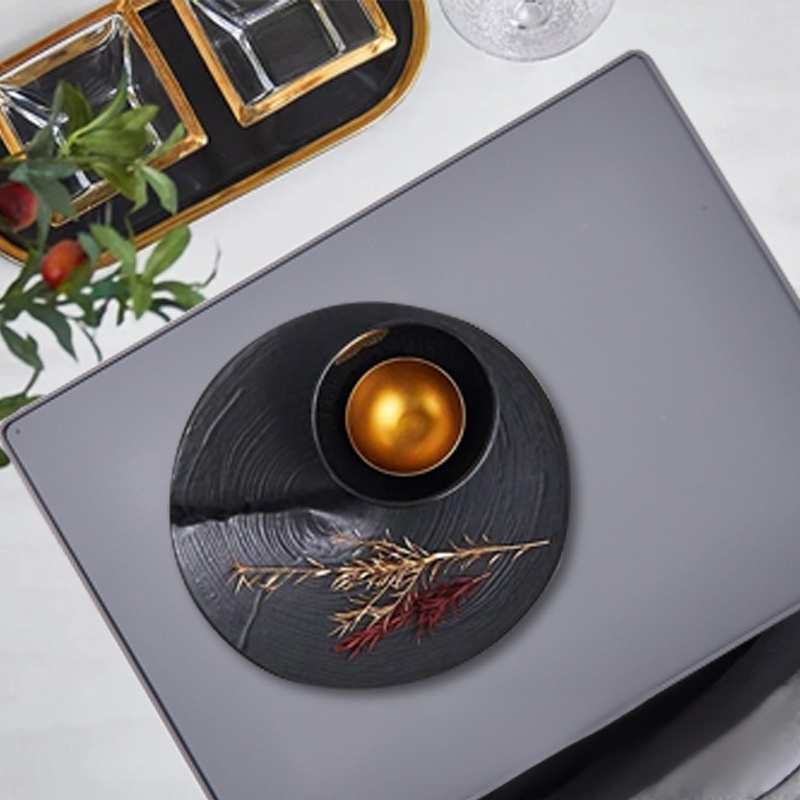 食品グレードのシリコンプレースマット、家庭用ダイニングマット、耐熱カウンタートップ保護マット、キッチンカウンタートップマット、テーブルマット