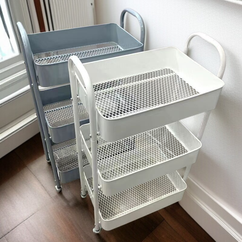 Estantería de almacenamiento multifuncional con ruedas para cocina, libros y frutas