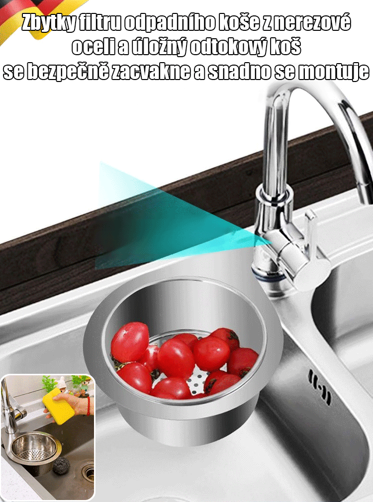 304 odtokový koš z nerezové oceli