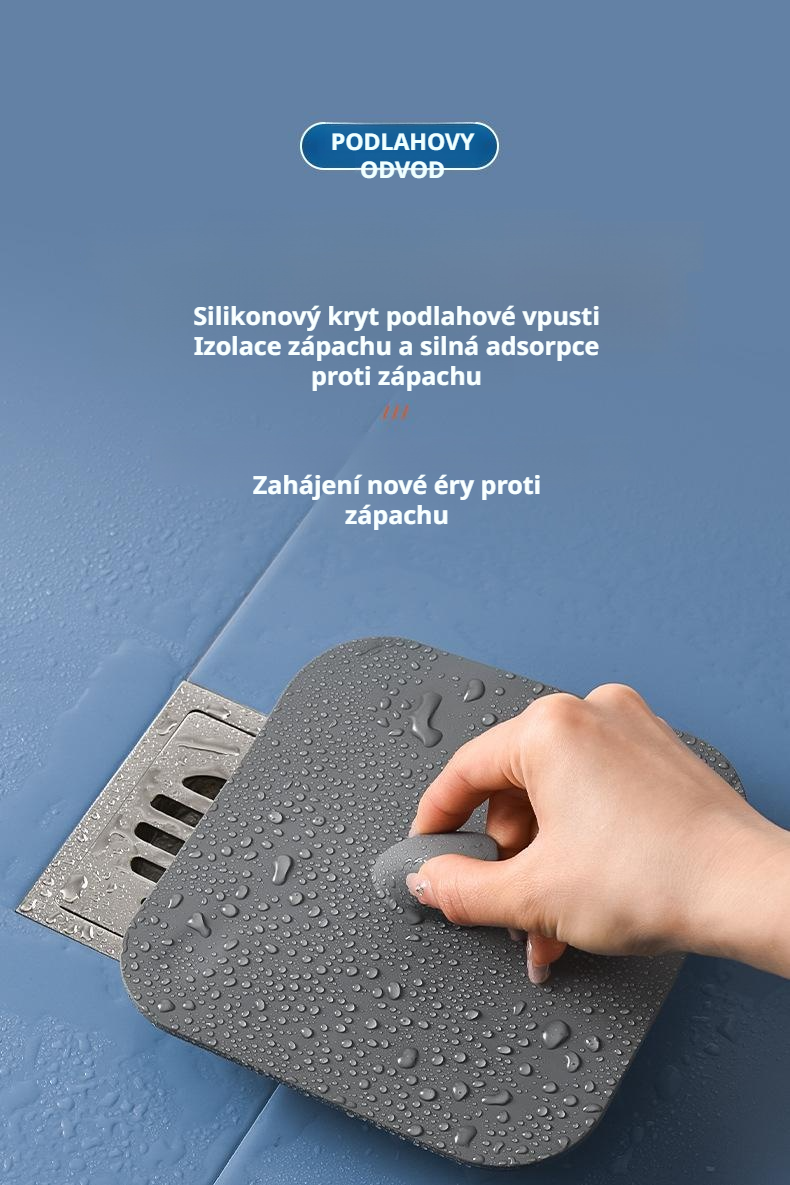 Silikonová podložka na podlahový odtok v koupelně