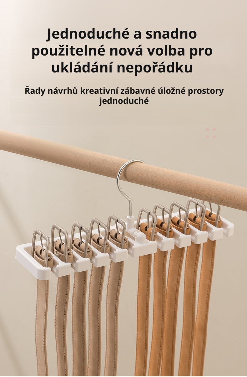 Praktický domácí organizér na doplňky – šátky a pásky